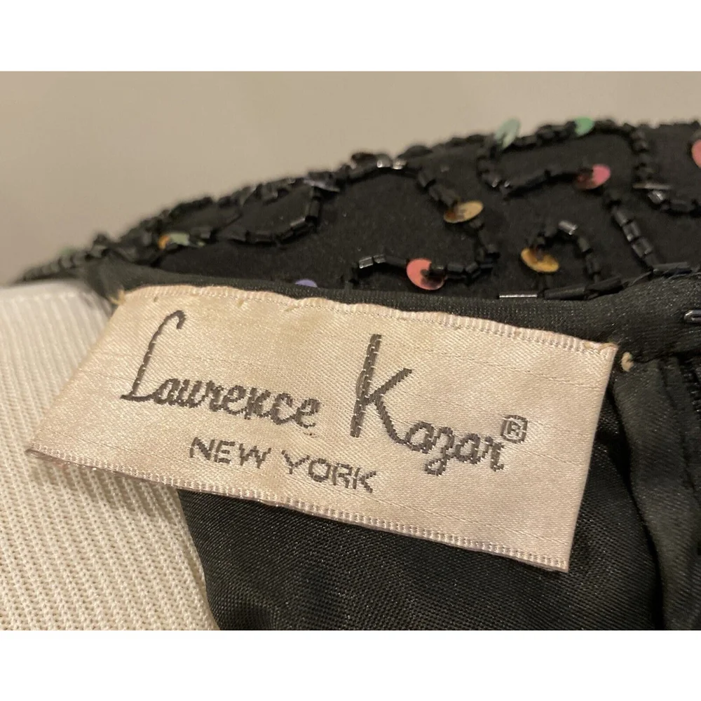 Laurence Kazar New York Petite Beaded Sequin Silk Dress